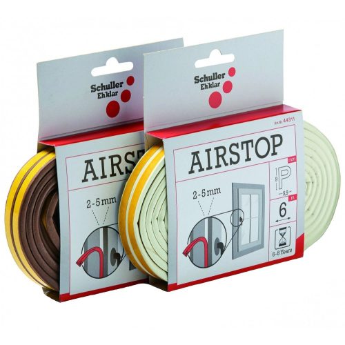 44310 Schuller Airstop P brown tömítőszalag, gumi, 2-5mm résmérethez, 6m