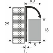Íves élvédő alu 8mm eloxált matt olíva 451082504