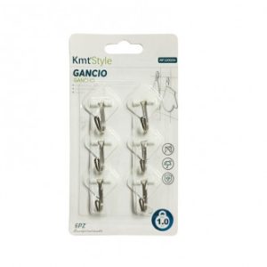 KMT Kabát/táska akasztó kétágú fekete 2db/csomag kis csavarokkal