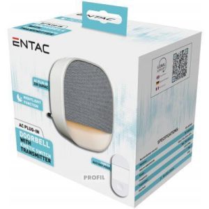 Entac Hálózati ajtócsengő éjjeli fény funkcióval, IP44 adókészülékkel (EDB-AC-44-L-K)