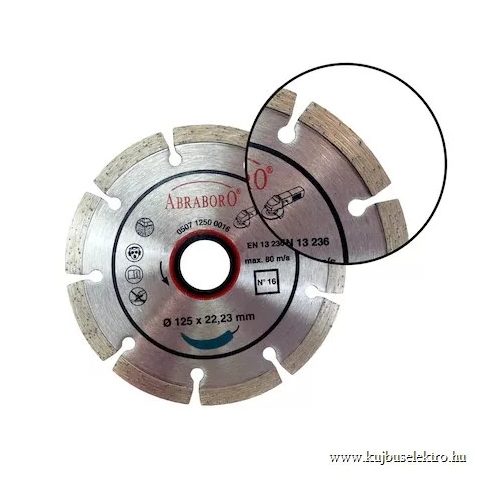Abraboro Szegmens UNI Gyémántszemcsés Vágótárcsa 125x2x22,23 (No.16) (050712500016)