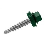   HTLP Lemezcsavar horg. 4,8x35mm önmetsző famenetes RAL 6005 mohazöld EPDM alátéttel (250db/doboz)