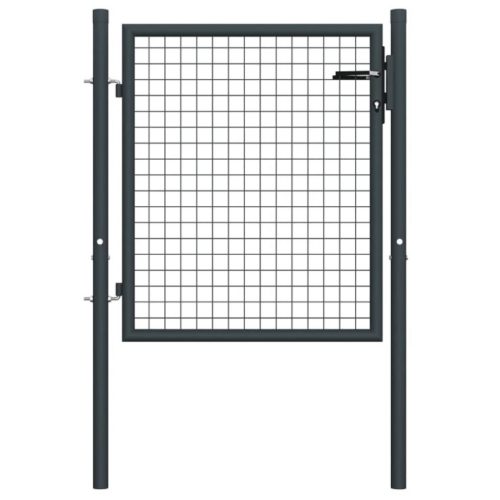 Kínai kapu RAL 7016 szürke 1500x1000/50x50mm osztással,60mm-es köroszloppal, kilincs+zár