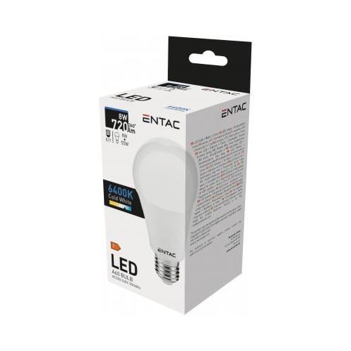 Entac LED Globe izzó E27 8W CW 6400K