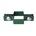   PVC-s köztes táblás kerítés rögzítő bilincs 60x40mm-es oszlophoz RAL 6005 zöld