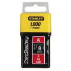 STANLEY Tűzőkapocs "A" 8mm (3/53/530) 1000db/csomag (1-TRA205T)