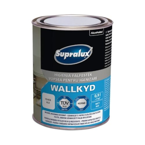 Supralux Wallkyd higiéniai beltéri falfesték fehér 0,9 l