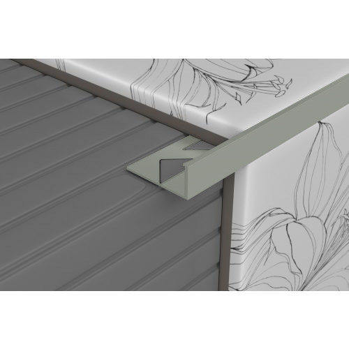 Szögletes alu élvédő "L" titán/olíva 10mm 451202504 2,5m
