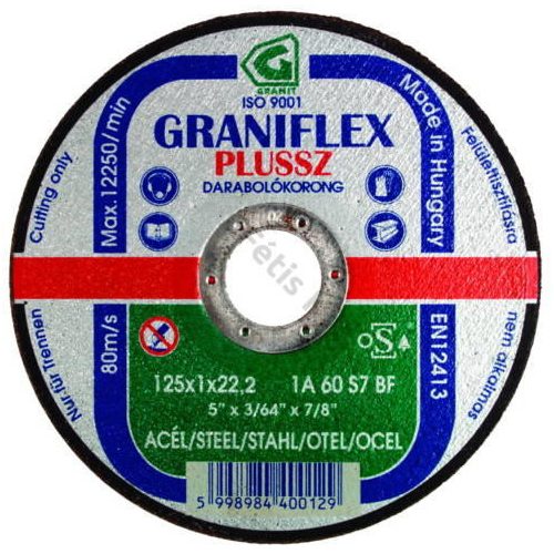 Graniflex Vágókorong Fém 125x3,2x22,23