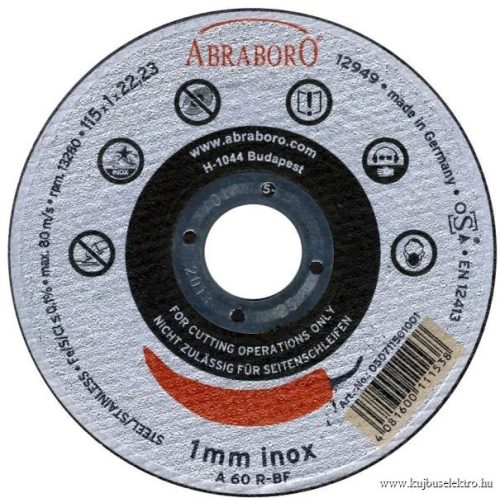 Abraboro Chili Inox Vágókorong 115x1x22,23