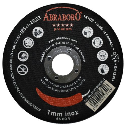 Abraboro Chili Inox Prémium Vágókorong 125x1x22,23